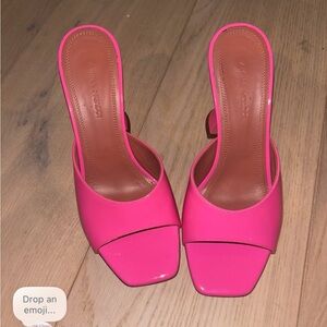Amina Muaddi Vibrant Pink Mules